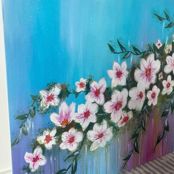 Flowers acrylic painting/home decor - Picture 4 of 5